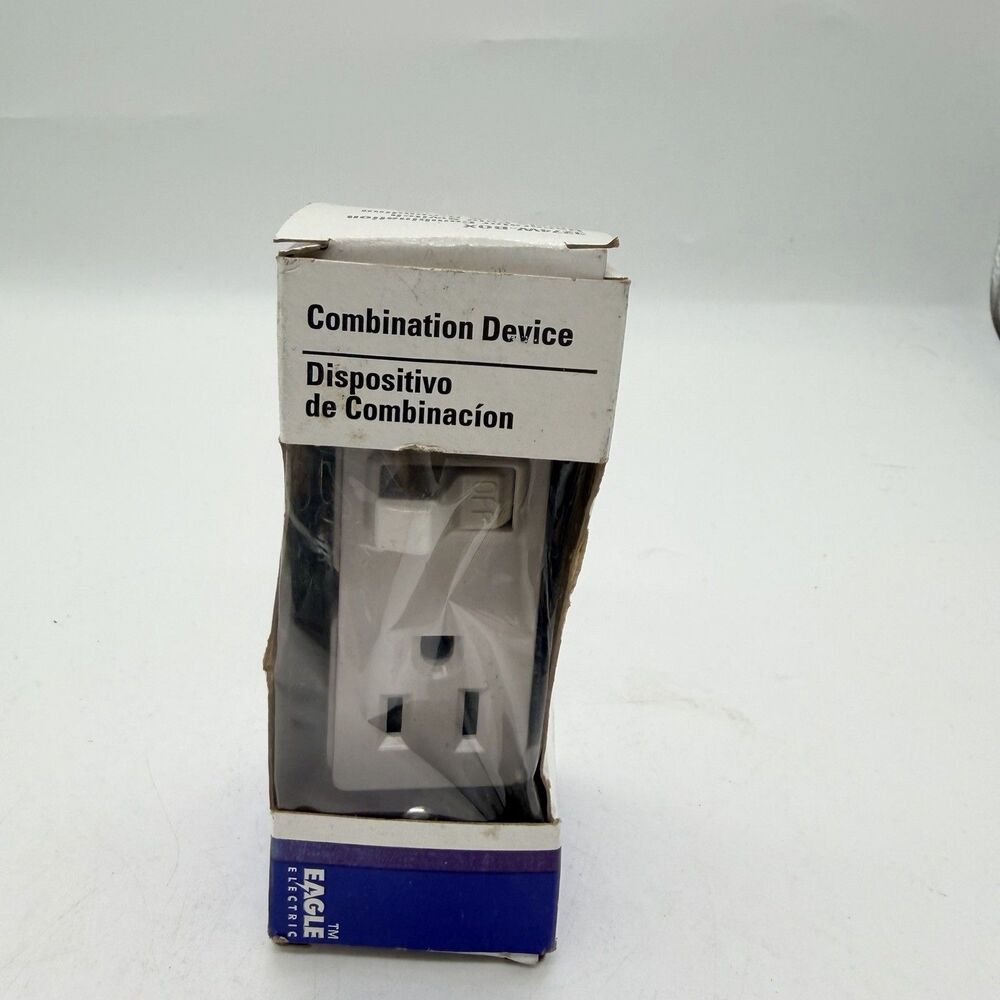 Eagle Electric 3274W-BOX Decorator Switch Outlet Combo White 15A New